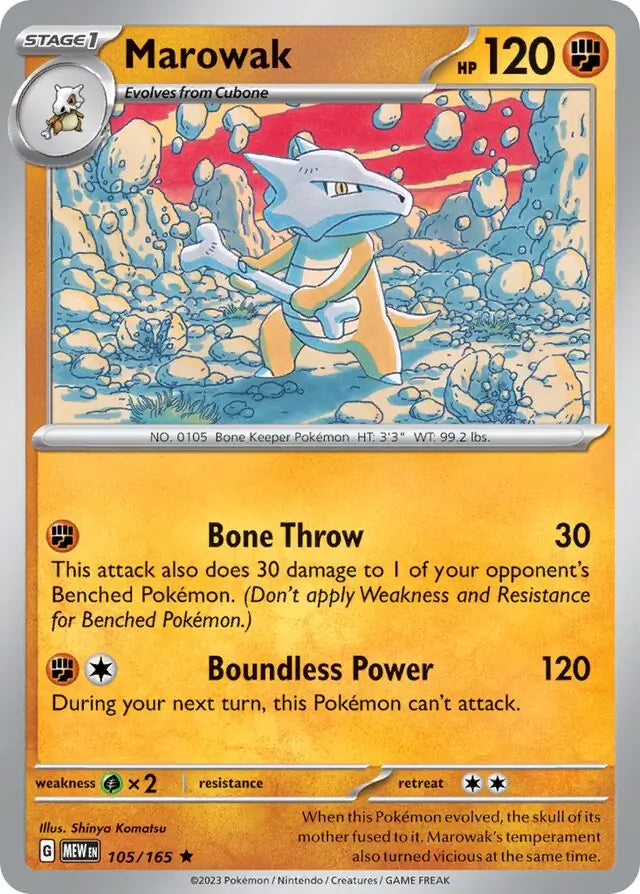 Pokemon Card 151 Marowak #105