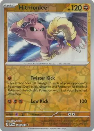 Pokemon Card 151 Hitmonlee Reverse Holo #106