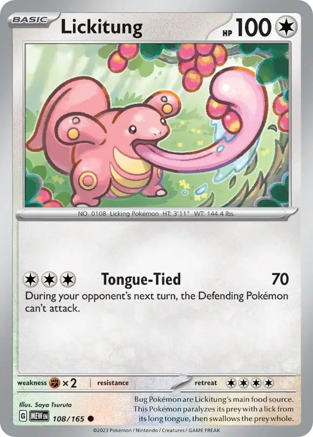 Pokemon Card 151 Lickitung #108