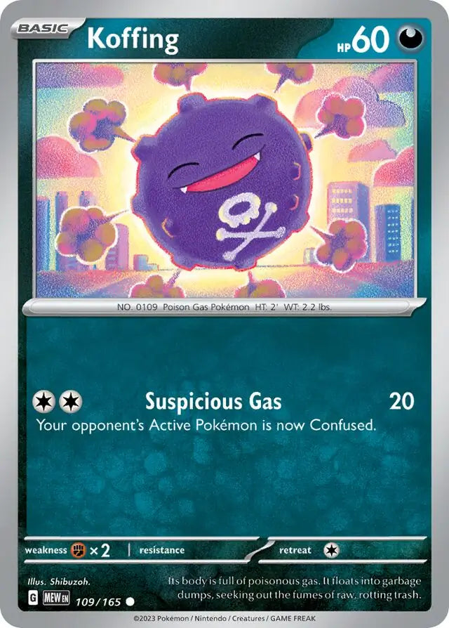 Pokemon Card 151 Koffing #109