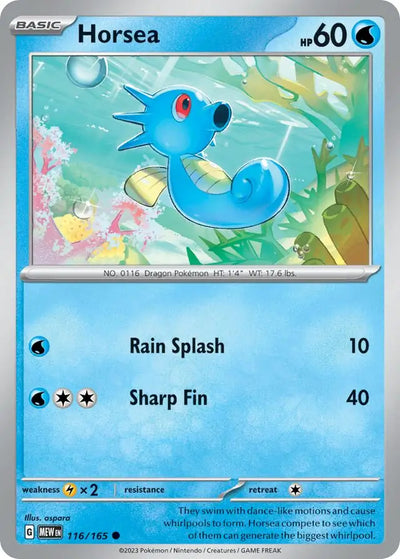 Pokemon Card 151 Horsea #116
