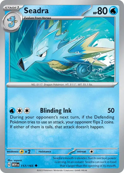 Pokemon Card 151 Seadra #117