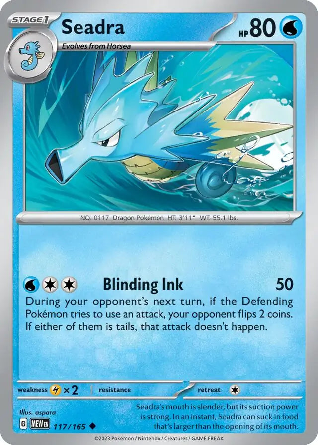 Pokemon Card 151 Seadra #117