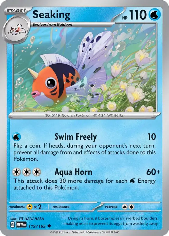 Pokemon Card 151 Seaking #119