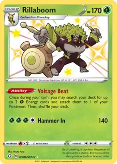 Pokemon Shining Fates Rillaboom #SV006
