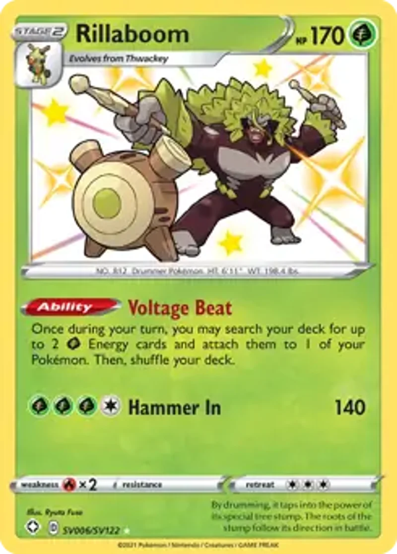 Pokemon Shining Fates Rillaboom #SV006
