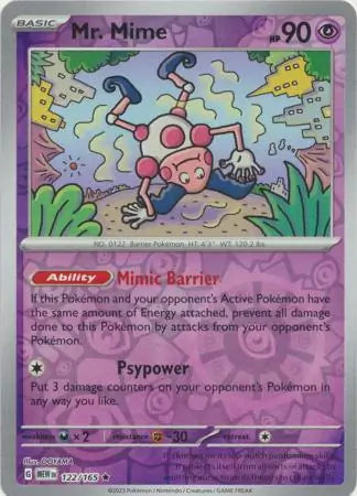 Pokemon Card 151 Mr. Mime Reverse Holo #122