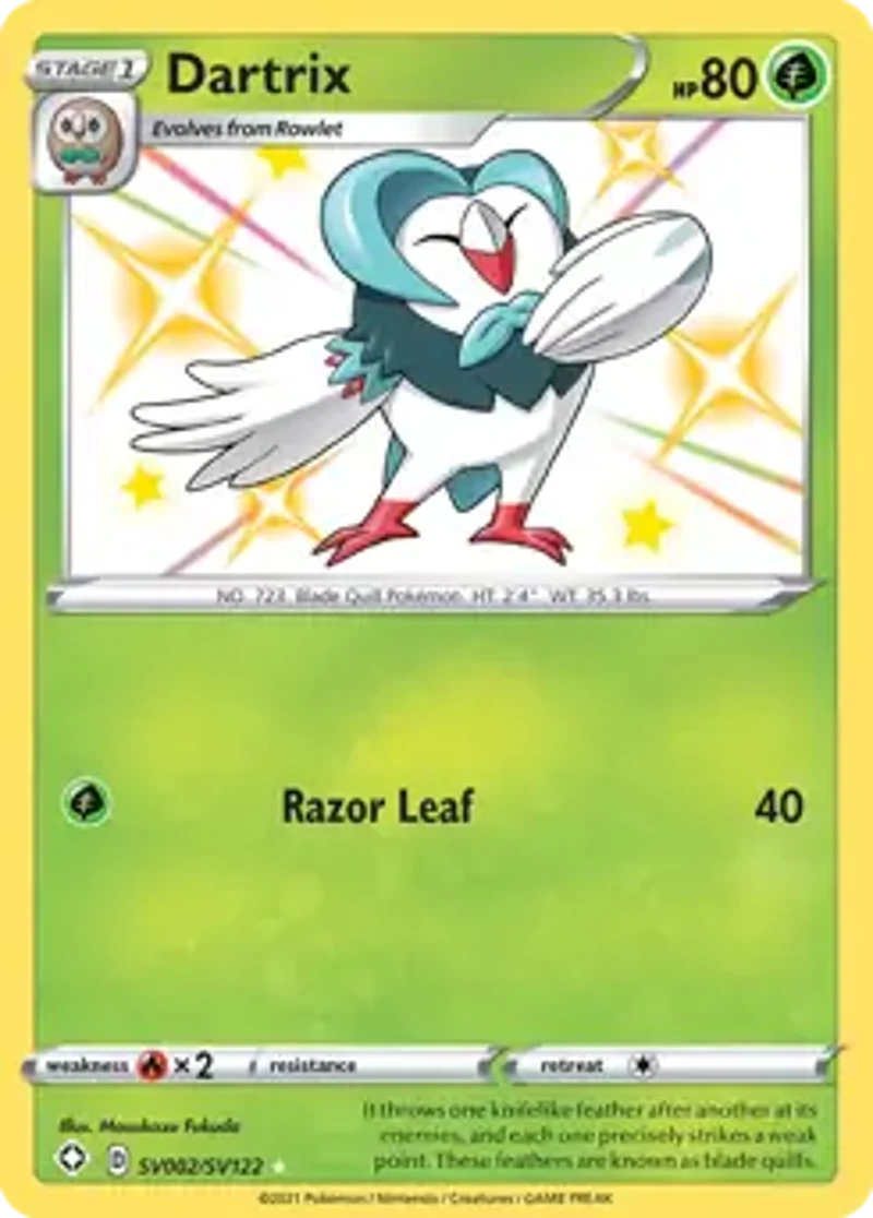 Pokemon Shining Fates Dartrix #SV002