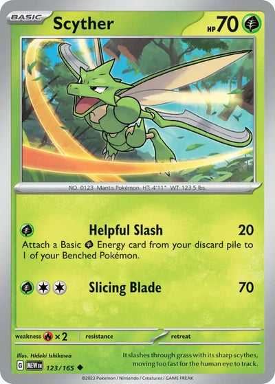 Pokemon Card 151 Scyther #123