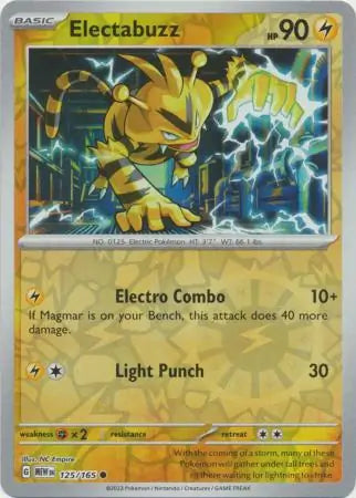 Pokemon Card 151 Electabuzz Reverse Holo #125