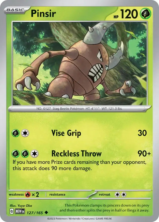 Pokemon Card 151 Pinsir #127