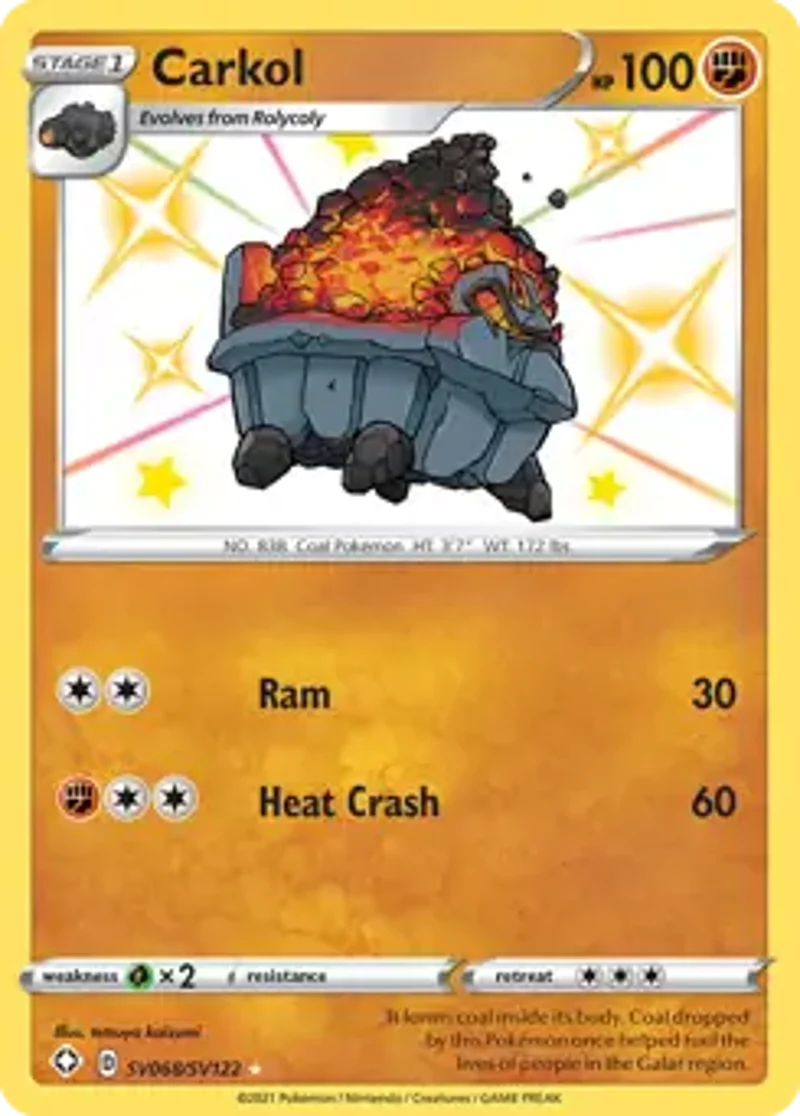 Pokemon Shining Fates Carkol #SV068