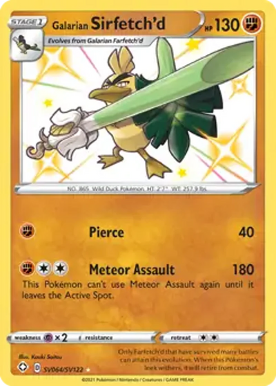 Pokemon Shining Fates Galarian Sirfetch'd #SV064