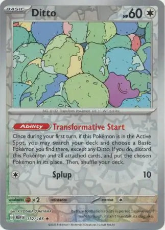 Pokemon Card 151 Ditto Reverse Holo #132