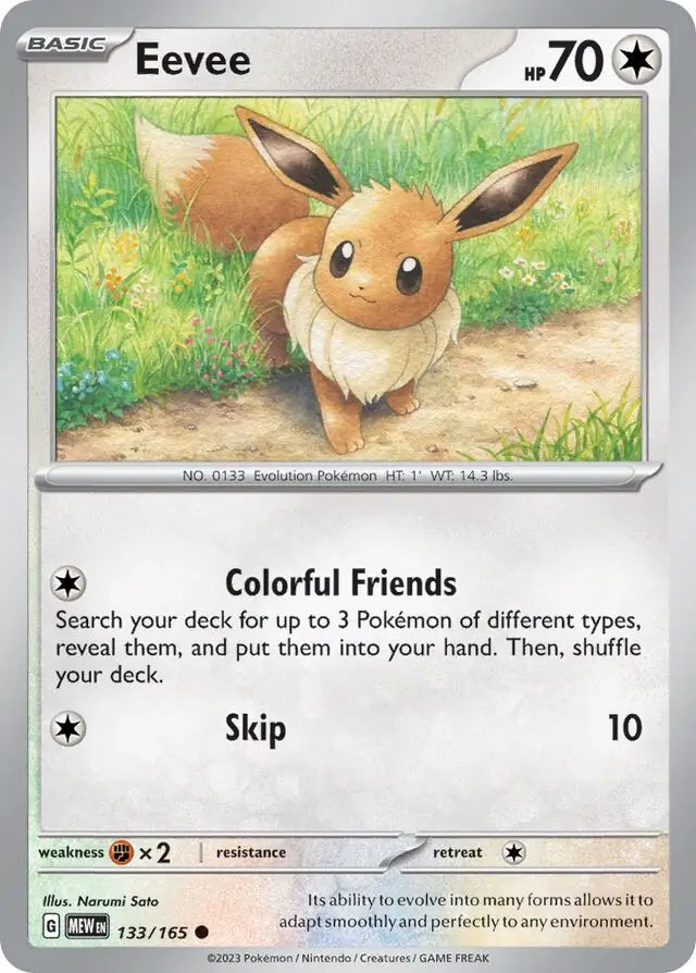 Pokemon Card 151 Eevee #133