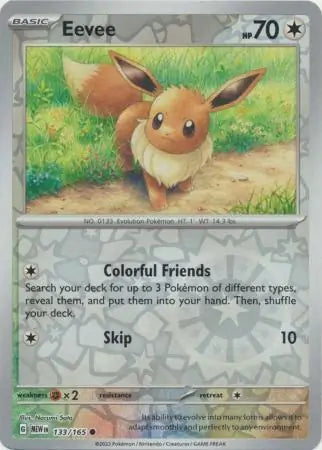 Pokemon Card 151 Eevee Reverse Holo #133