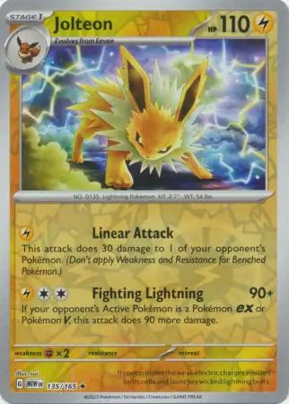 Pokemon Card 151 Jolteon Reverse Holo #135