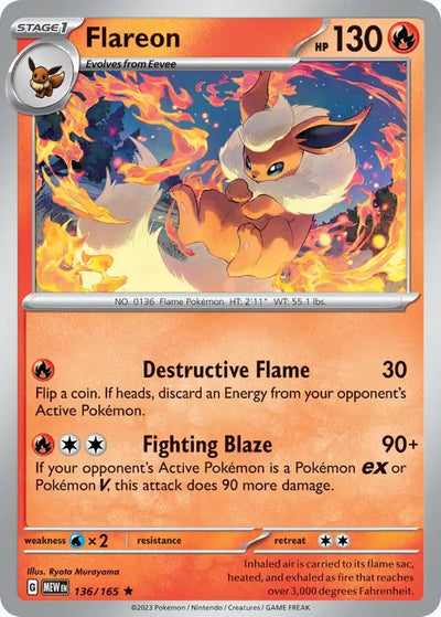 Pokemon Card 151 Flareon #136