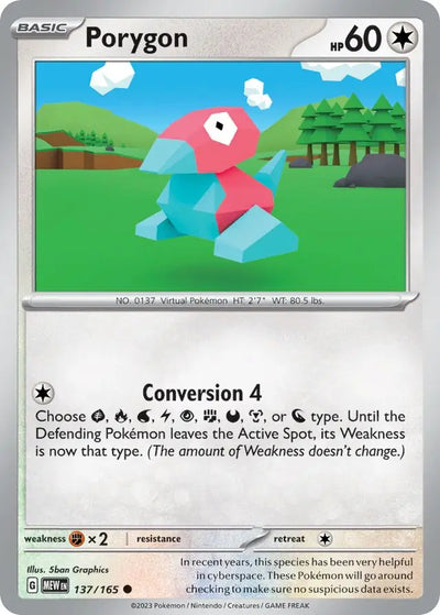Pokemon Card 151 Porygon #137