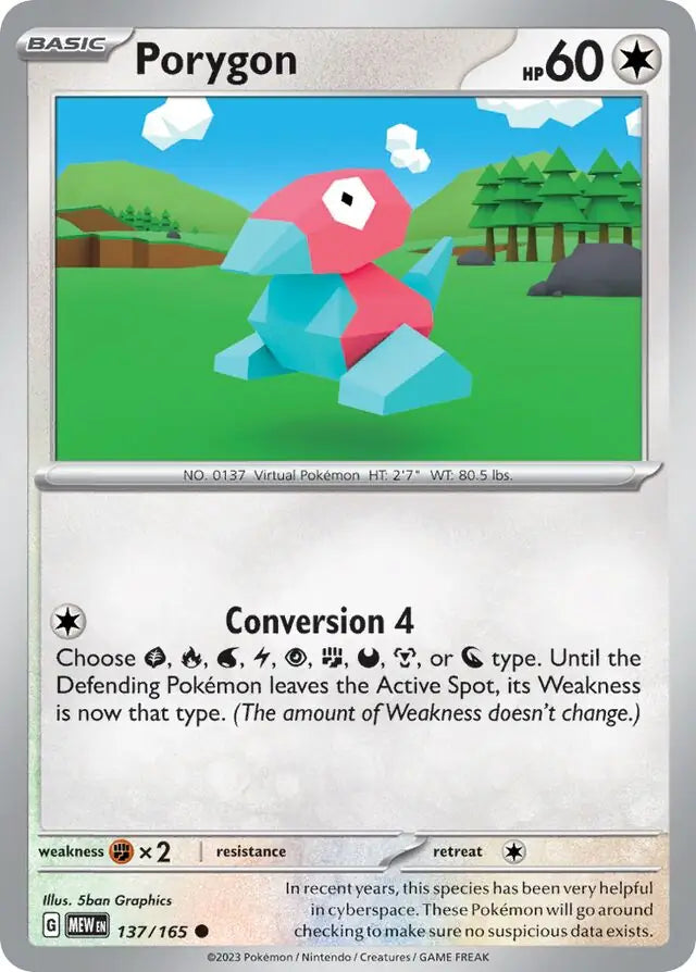 Pokemon Card 151 Porygon #137