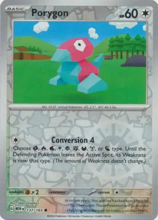 Pokemon Card 151 Porygon Reverse Holo #137