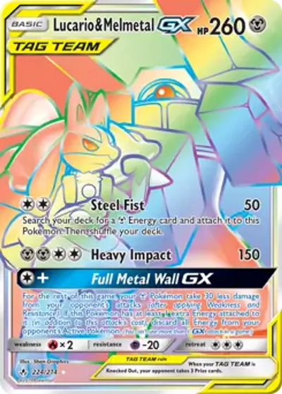Pokemon Unbroken Bonds Lucario & Melmetal GX #224
