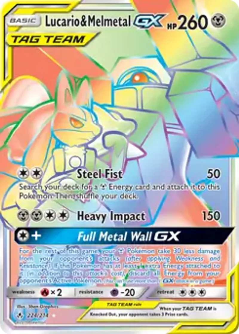 Pokemon Unbroken Bonds Lucario & Melmetal GX #224