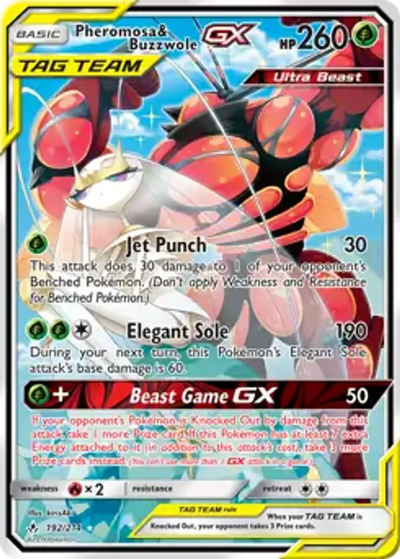 Pokemon Unbroken Bonds Pheromosa & Buzzwole GX #192