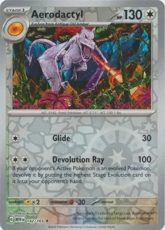 Pokemon Card 151 Aerodactyl Reverse Holo #142