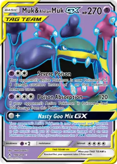 Pokemon Unbroken Bonds Muk & Alolan Muk GX #196