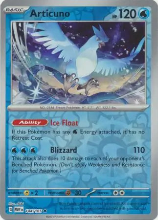 Pokemon Card 151 Articuno Reverse Holo #144