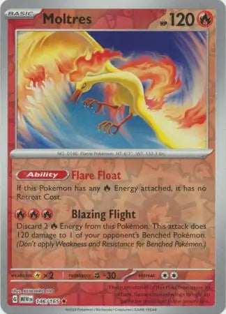 Pokemon Card 151 Moltres Reverse Holo #146