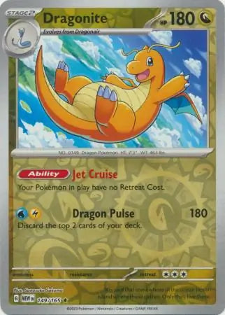 Pokemon Card 151 Dragonite Reverse Holo #149