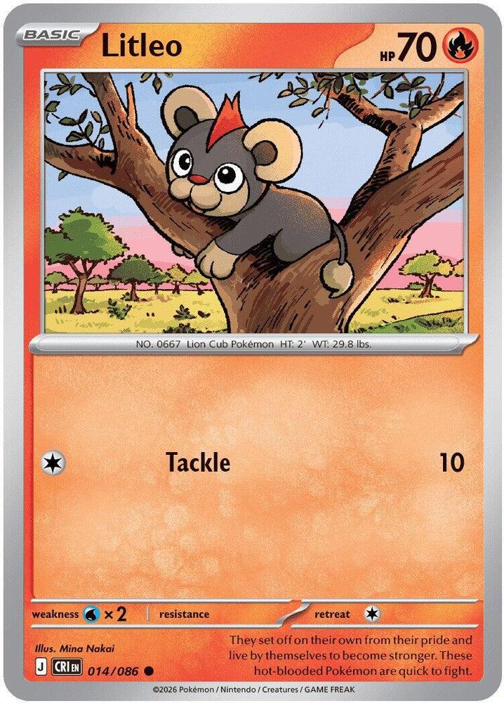 Pokemon Chaos Rising Litleo Reverse Holofoil #14