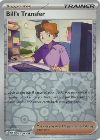 Pokemon Card 151 Bill's Transfer Reverse Holo #156