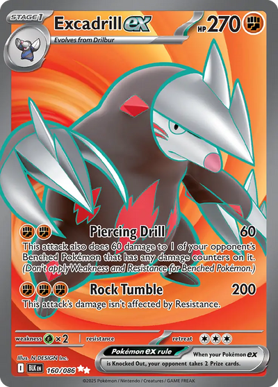 Pokemon Black Bolt Excadrill #160