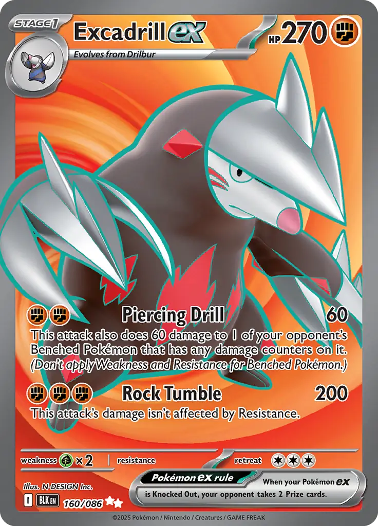 Pokemon Black Bolt Excadrill #160