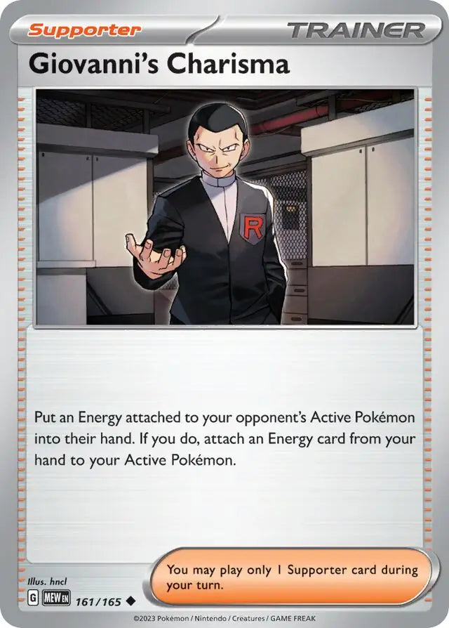 Pokemon Card 151 Giovanni's Charisma #161