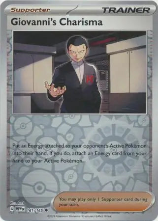 Pokemon Card 151 Giovanni's Charisma Reverse Holo #161