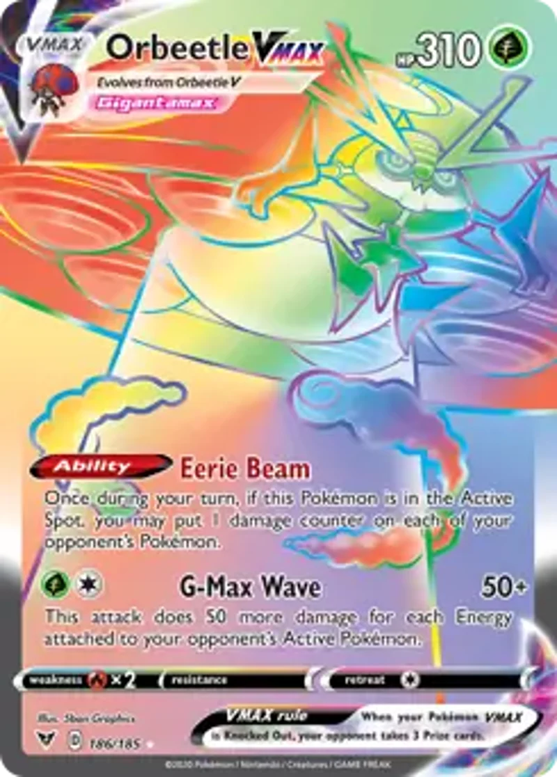 Pokemon Vivid Voltage Orbeetle VMAX #186