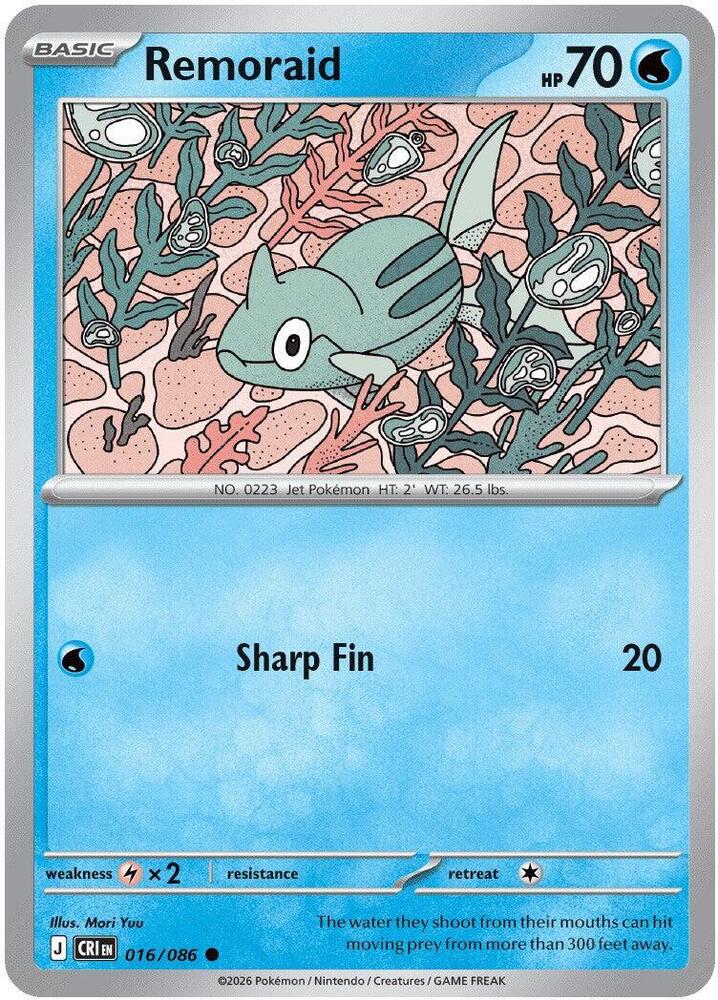 Pokemon Chaos Rising Remoraid Reverse Holofoil #16