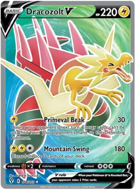 Pokemon Evolving Skies Dracozolt V #178