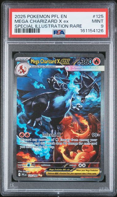 Pokemon Phantasmal Flames Mega Charizard X ex #125 PSA 9