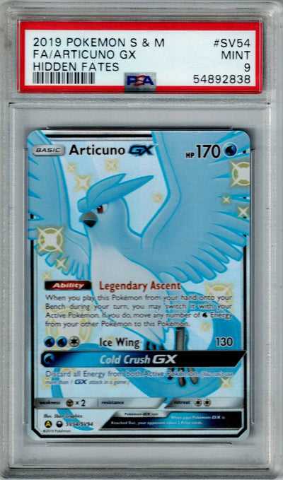 Pokemon Hidden Fates Articuno GX #SV54 PSA 9