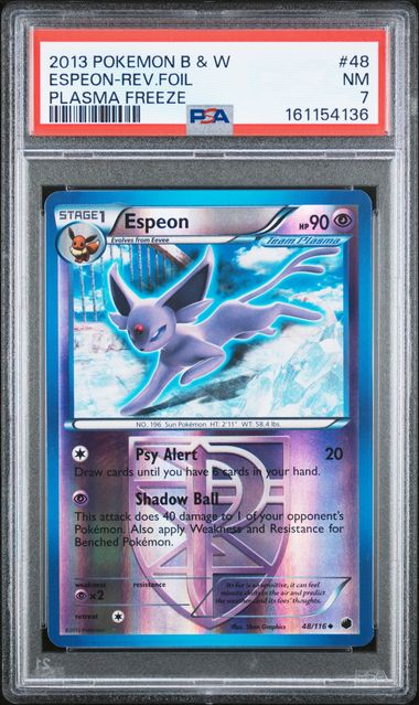 Pokemon B&W Plasma Freeze Espeon #48 – Rev holo PSA 7