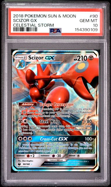 Pokemon Celestial Storm Scizor GX #90 PSA 10