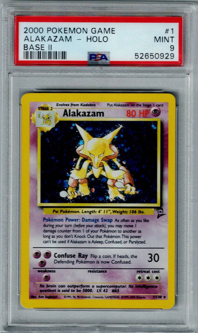 Pokemon Base 2 Alakazam - Holo PSA 9 #1