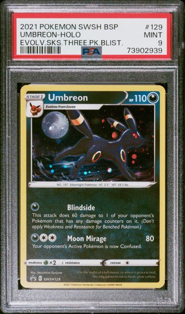 Pokemon SWSH Black Star Promo Umbreon #129 – Holo PSA 9