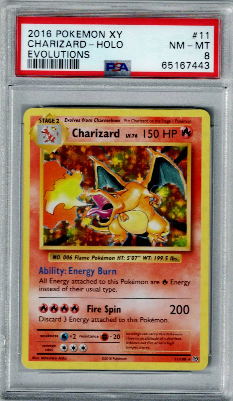 Pokemon XY Evolutions Charizard #11 – Holo PSA 8