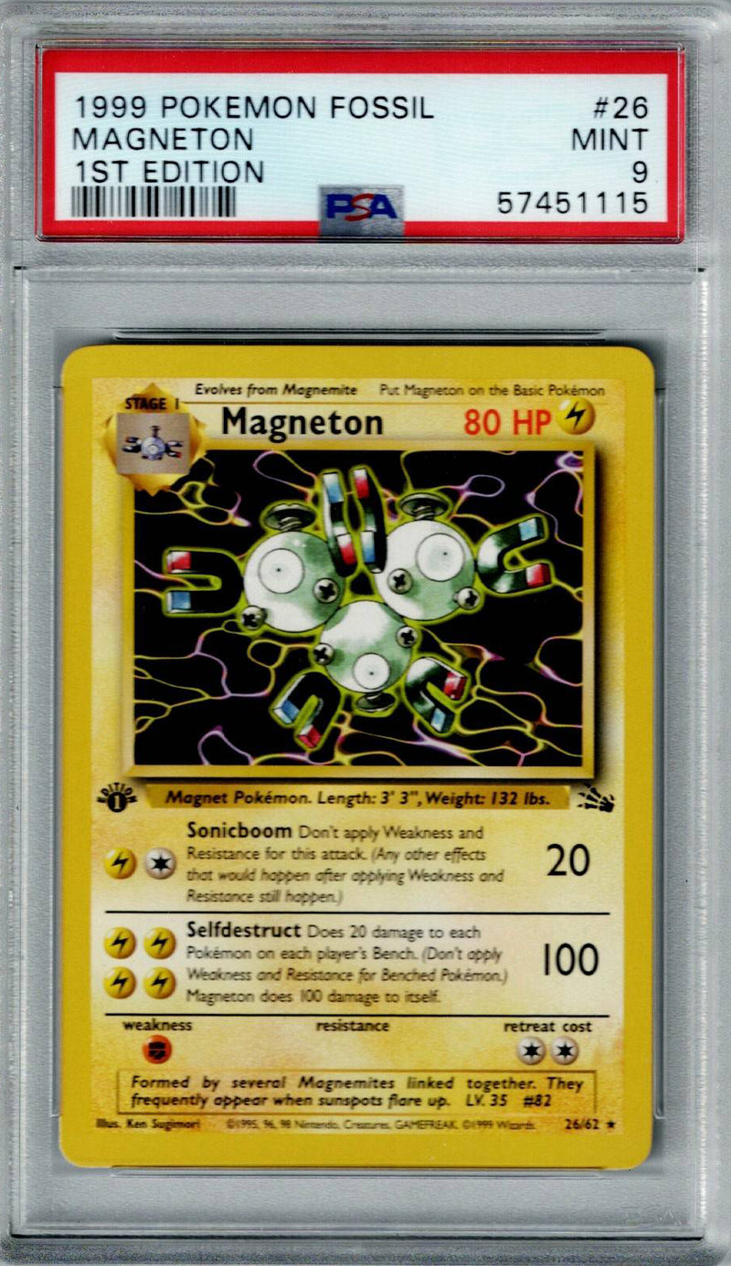 Pokemon Fossil Magneton #26 PSA 9